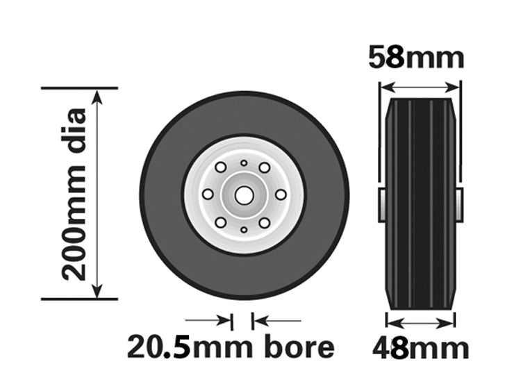 Maypole 200mm Steel Wheel For Jockey Wheels