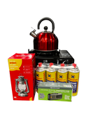 Emergency preparedness power cut kit (Pro) includes stove, gas, kettle, lantern and radio