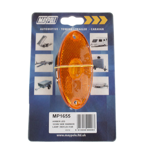 12-24V Slim Line Oval LED Amber Marker Lamp