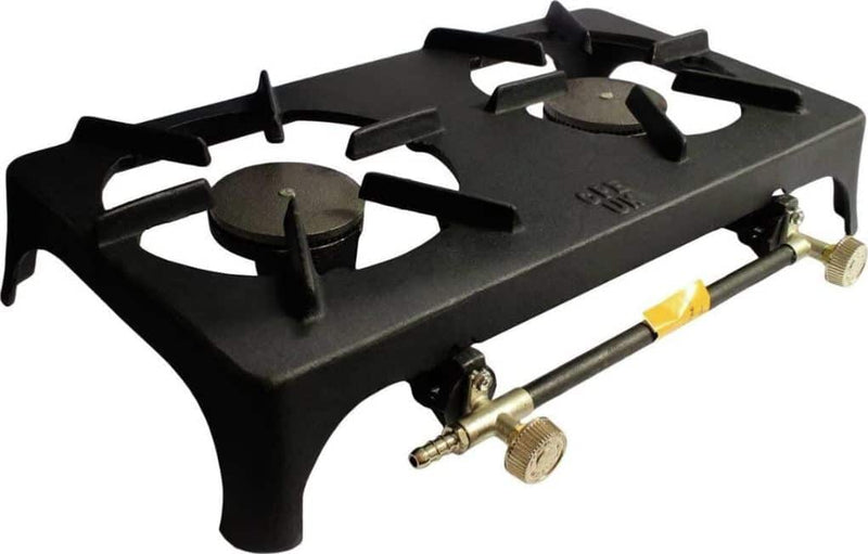 Cast Iron Double Rings Gas Stove Burner, 2 Rings Camping Cooker