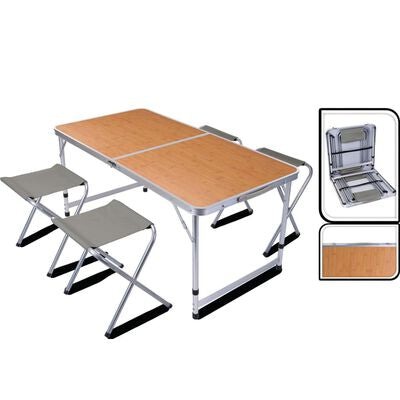Redcliffs Foldable Camping Table with 4 Chairs
