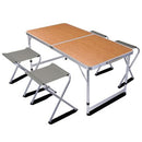 Redcliffs Foldable Camping Table with 4 Chairs