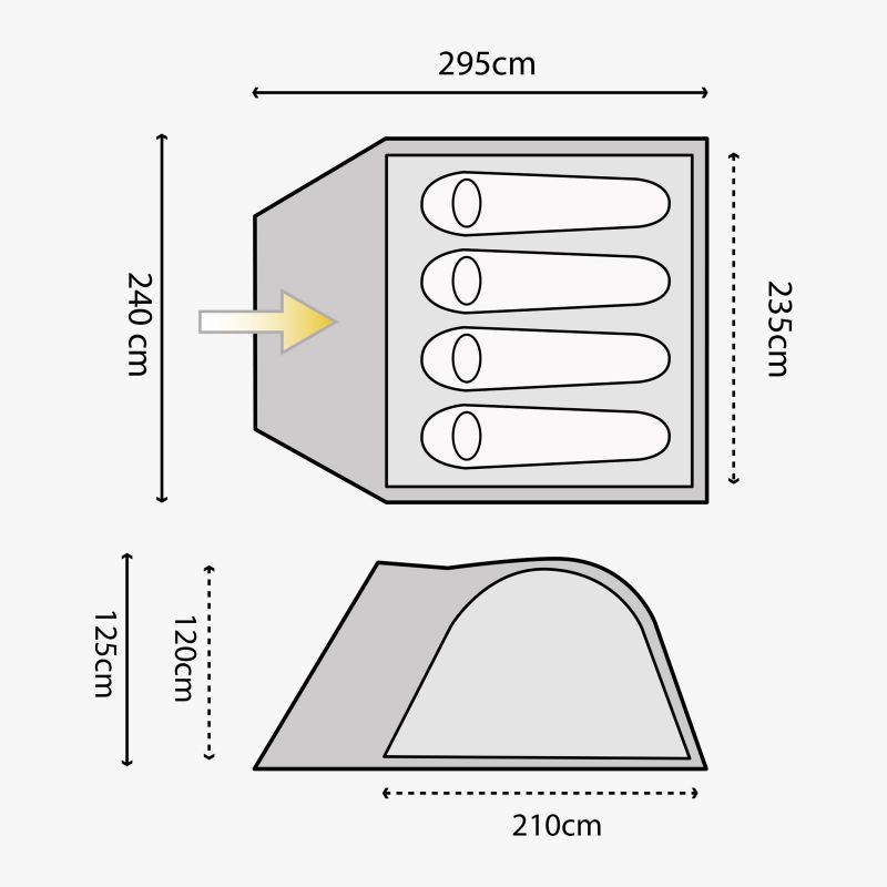 Highlander Juniper 4 Man Dome Tent