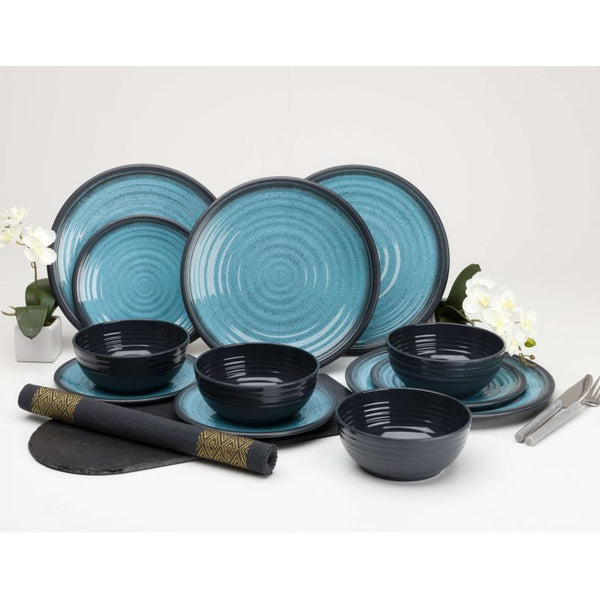 Granite Aqua 12 pc Melamine Dinner Set