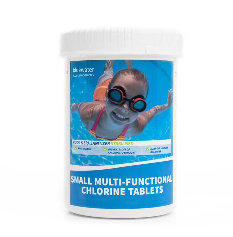 Small 20g Multifuncational Chlorine Tablets 1kg - Bluewater Pool & Spa Chemicals
