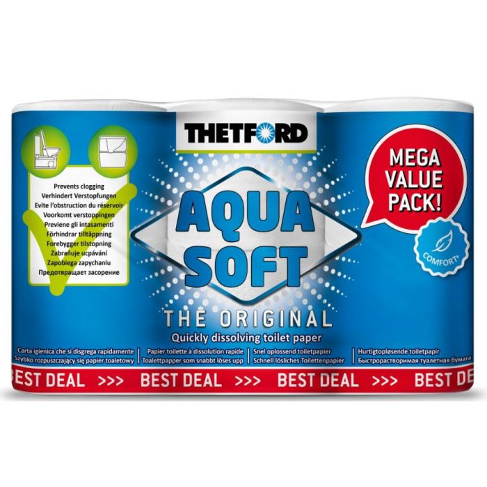 Thetford Aqua Soft Toilet Rolls - 6 Pack